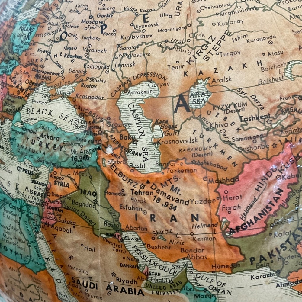 Vintage Replogle‎ 12" Globe USSR Raised Relief Cold War World Classic Tolman - Picture 5 of 16